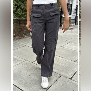 Brandy Melville Kim Cargo Pants Women's OS Gray Boho Retro 90s Y2K Casual